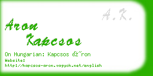 aron kapcsos business card